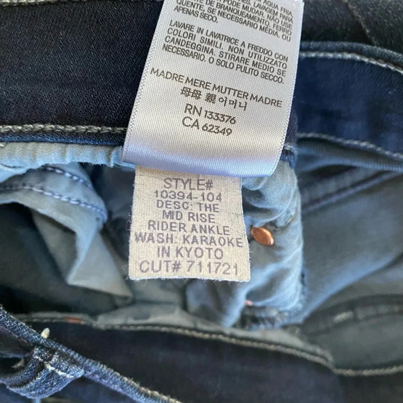 Mother Jeans Women’s 32 The Mid Rise Rider in Karaoke In Kyoto - Picture 9 of 15